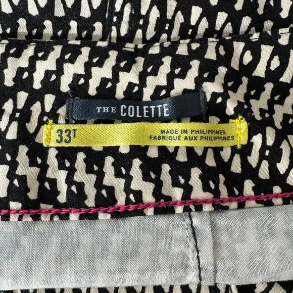 Anthropologie Maeve Colette Cropped Wide Leg Pants | Black White Print | SZ 33T - Picture 11 of 13